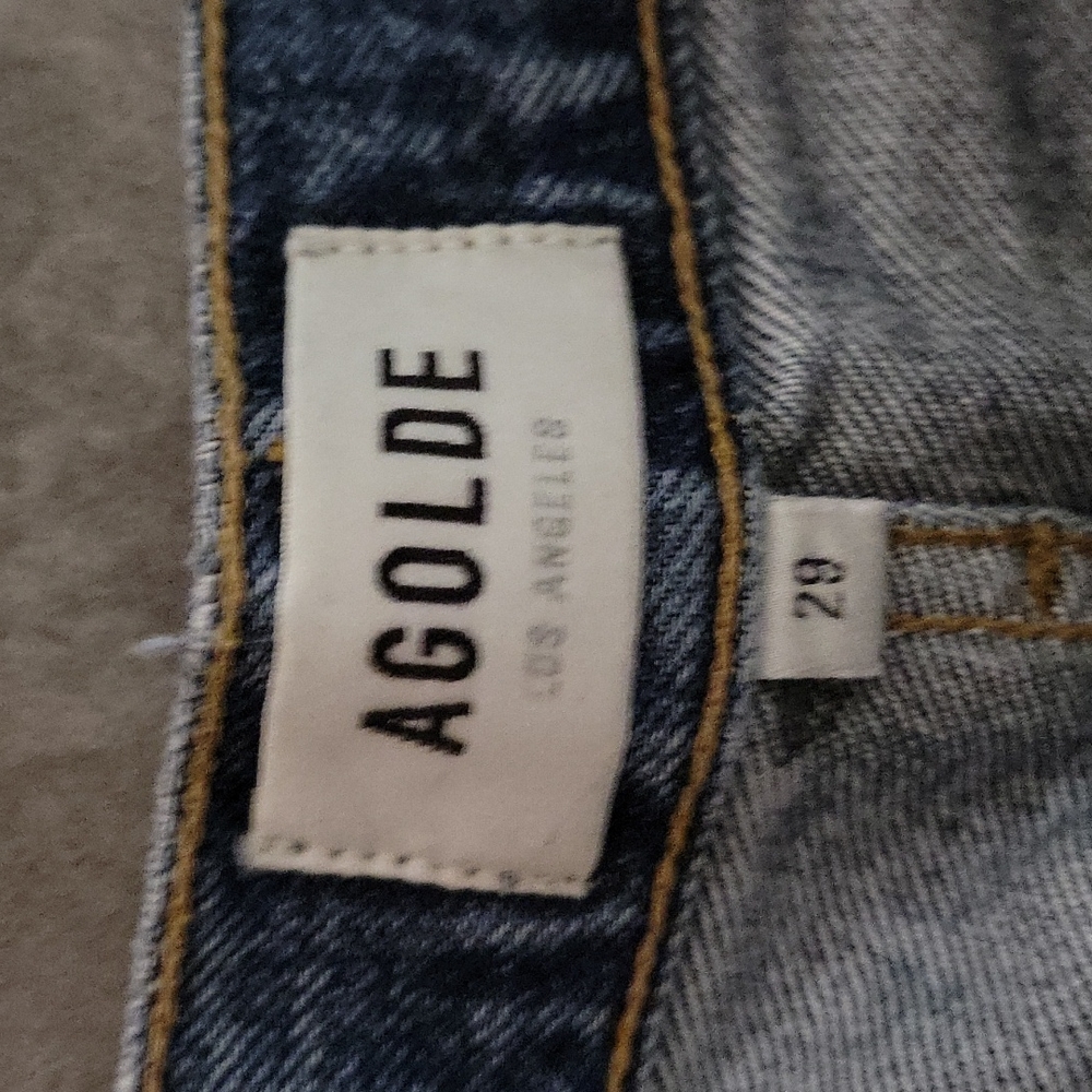 Agolde High Rise Distressed Blue Jeans - Picture 3 of 8